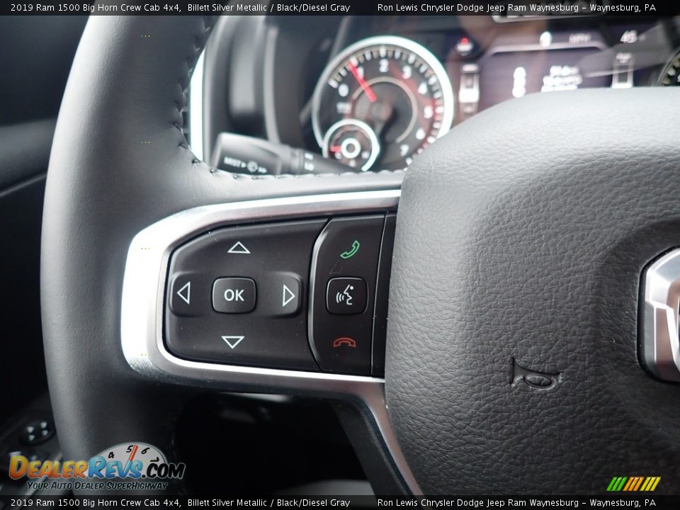 2019 Ram 1500 Big Horn Crew Cab 4x4 Billett Silver Metallic / Black/Diesel Gray Photo #19
