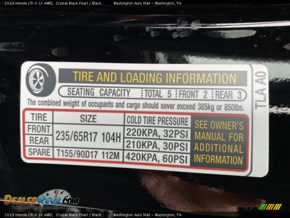 2019 Honda CR-V LX AWD Crystal Black Pearl / Black Photo #8