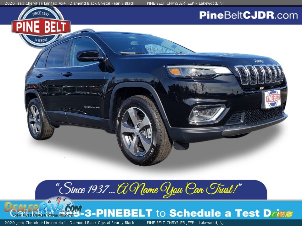 2020 Jeep Cherokee Limited 4x4 Diamond Black Crystal Pearl / Black Photo #1