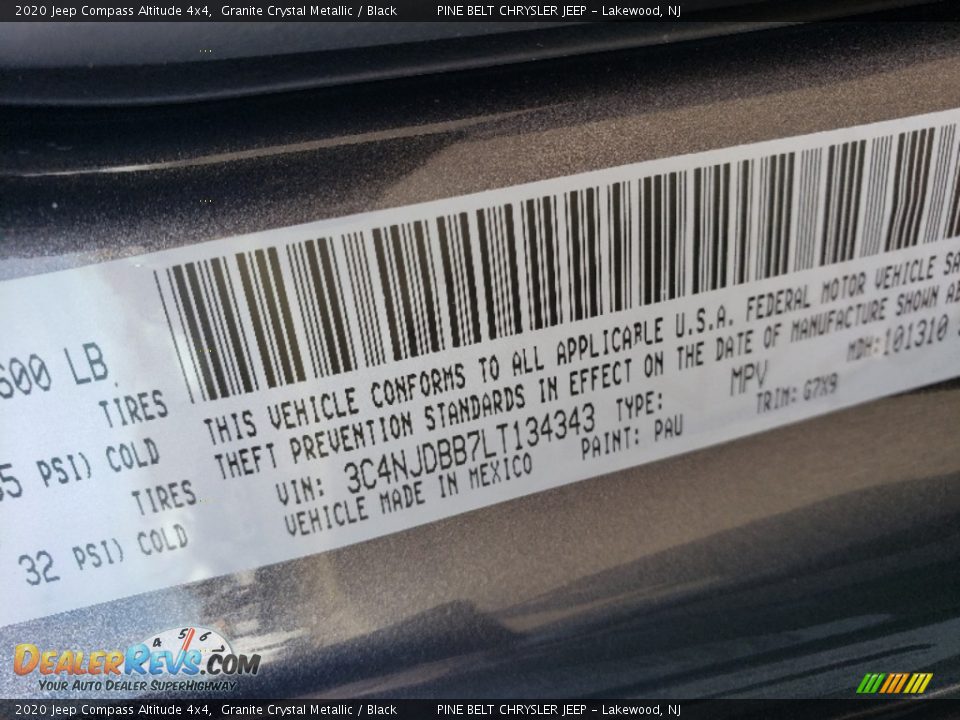 2020 Jeep Compass Altitude 4x4 Granite Crystal Metallic / Black Photo #9