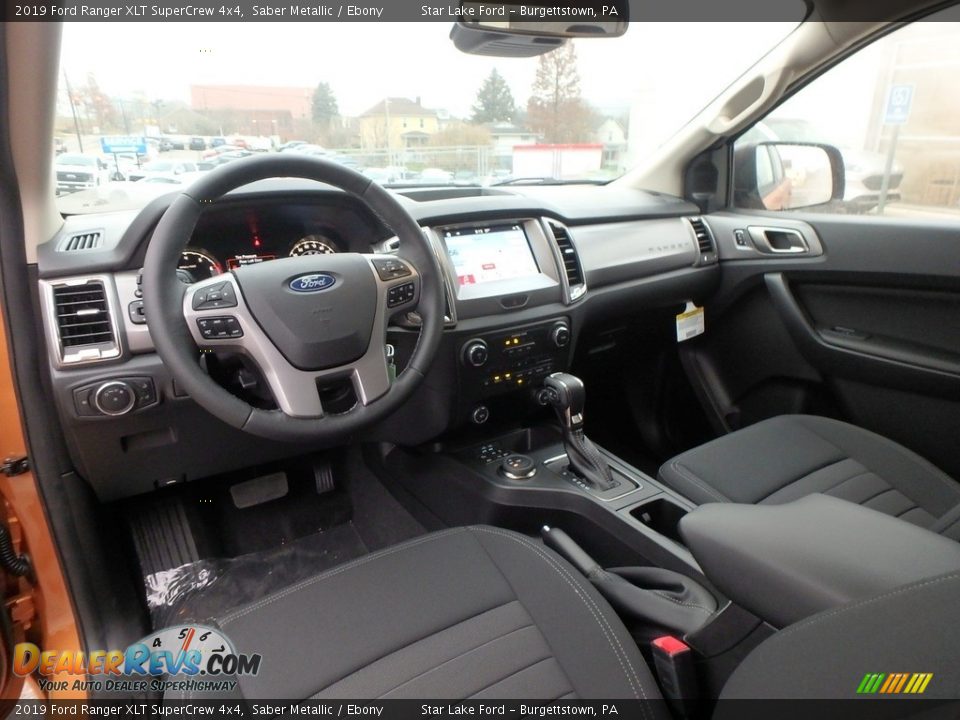 Ebony Interior - 2019 Ford Ranger XLT SuperCrew 4x4 Photo #14