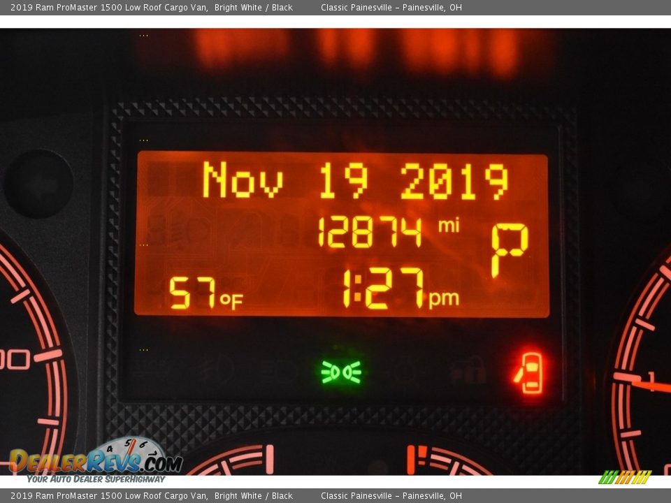 2019 Ram ProMaster 1500 Low Roof Cargo Van Bright White / Black Photo #14