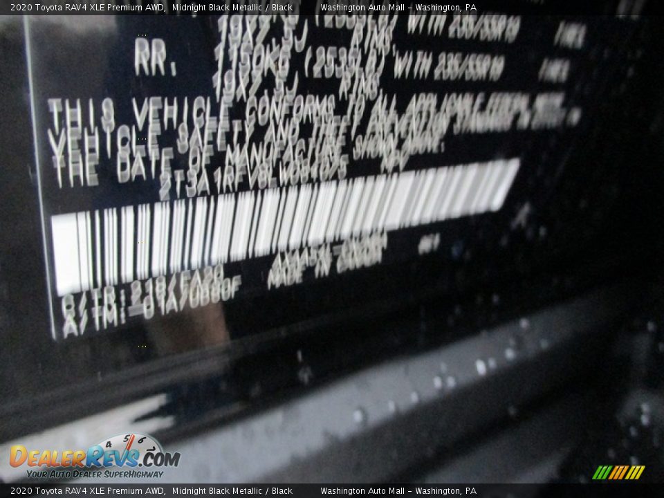 2020 Toyota RAV4 XLE Premium AWD Midnight Black Metallic / Black Photo #19