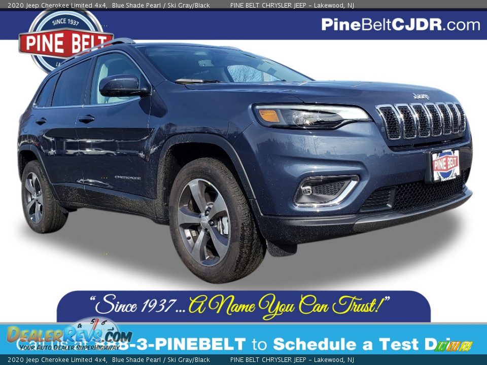 2020 Jeep Cherokee Limited 4x4 Blue Shade Pearl / Ski Gray/Black Photo #1