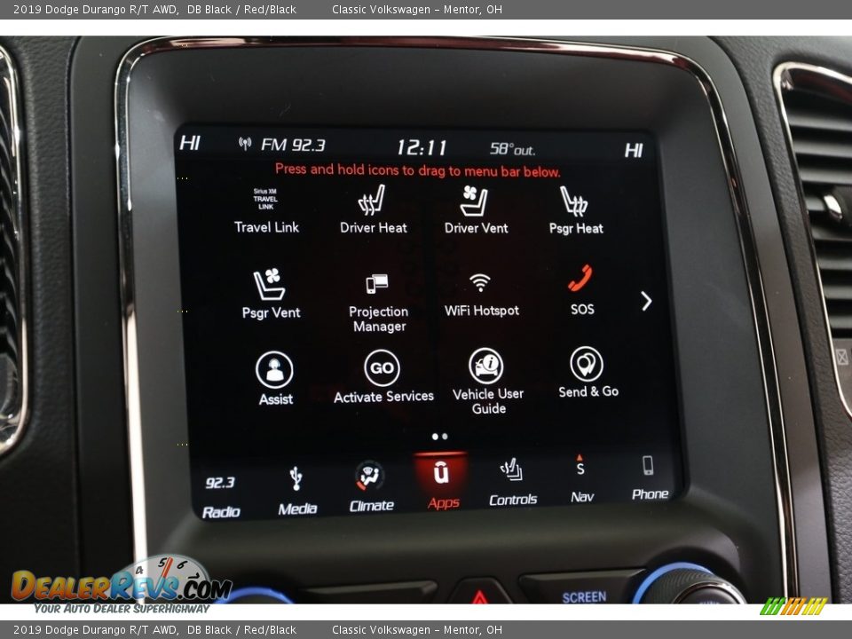 Controls of 2019 Dodge Durango R/T AWD Photo #11