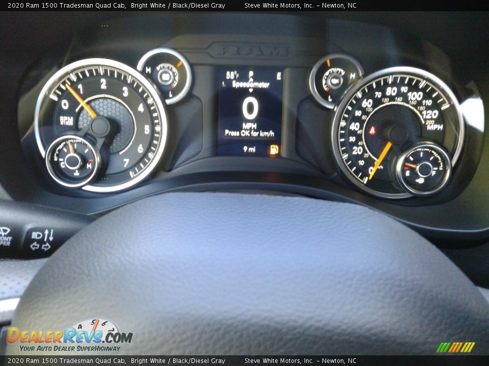 2020 Ram 1500 Tradesman Quad Cab Bright White / Black/Diesel Gray Photo #17
