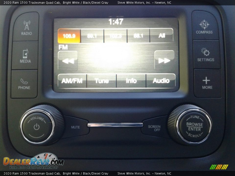 2020 Ram 1500 Tradesman Quad Cab Bright White / Black/Diesel Gray Photo #19