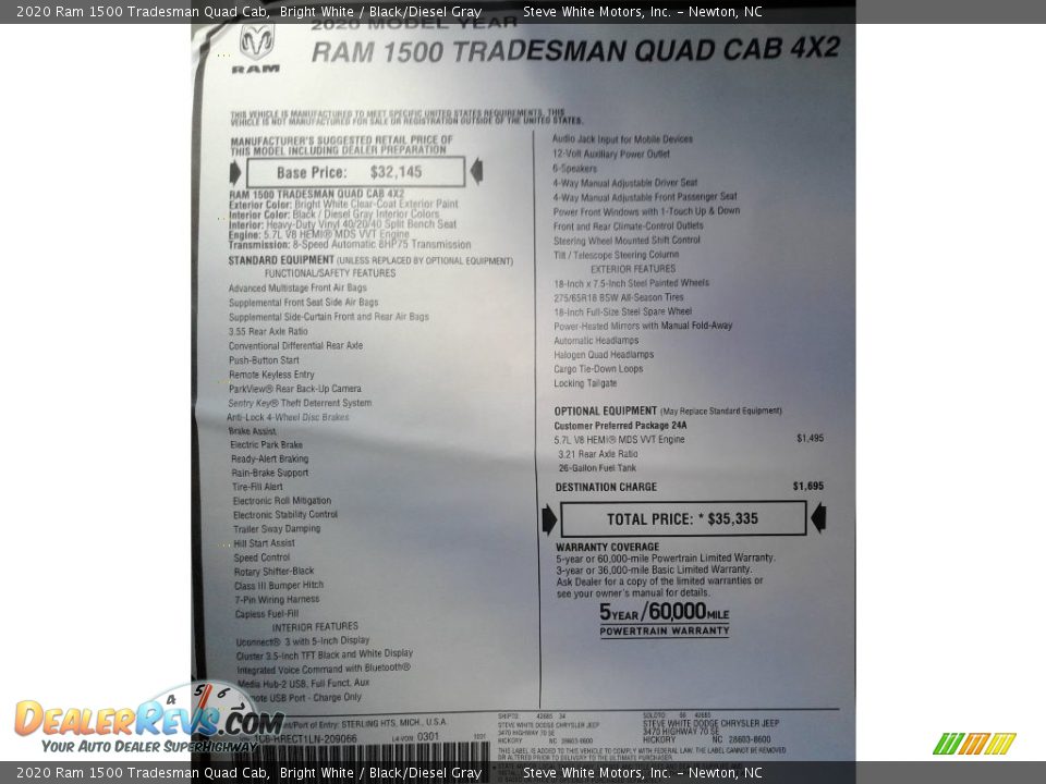 2020 Ram 1500 Tradesman Quad Cab Bright White / Black/Diesel Gray Photo #28