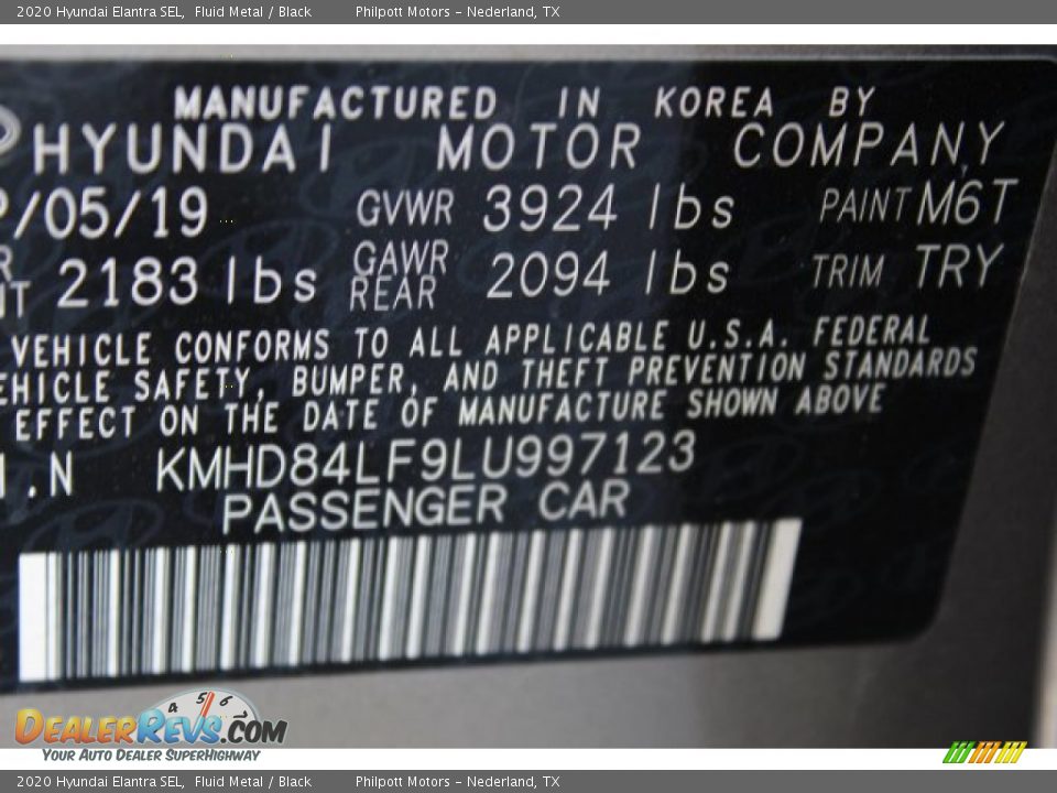 2020 Hyundai Elantra SEL Fluid Metal / Black Photo #23