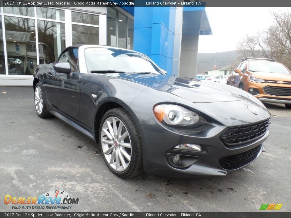 2017 Fiat 124 Spider Lusso Roadster Grigio Moda Meteor Grey / Saddle Photo #11