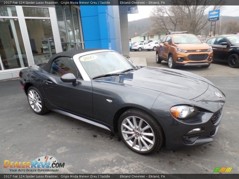 2017 Fiat 124 Spider Lusso Roadster Grigio Moda Meteor Grey / Saddle Photo #12