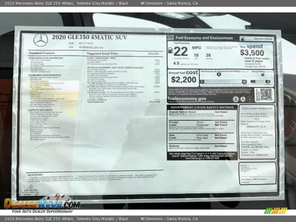 2020 Mercedes-Benz GLE 350 4Matic Selenite Grey Metallic / Black Photo #10