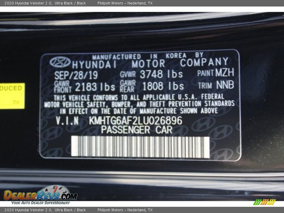 2020 Hyundai Veloster 2.0 Ultra Black / Black Photo #22