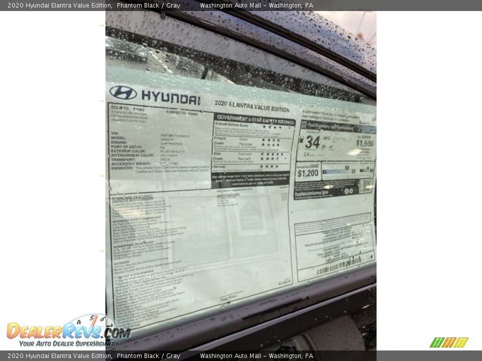 2020 Hyundai Elantra Value Edition Phantom Black / Gray Photo #11