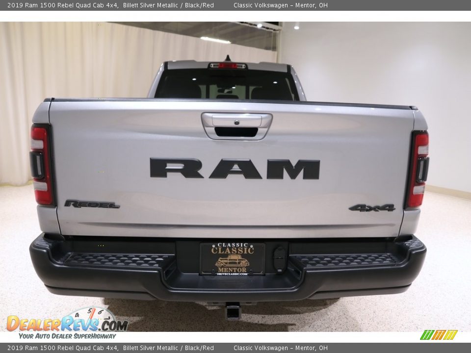 2019 Ram 1500 Rebel Quad Cab 4x4 Billett Silver Metallic / Black/Red Photo #22