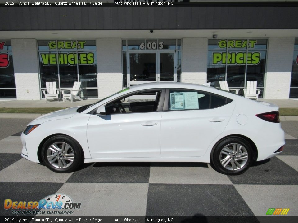 2019 Hyundai Elantra SEL Quartz White Pearl / Beige Photo #1