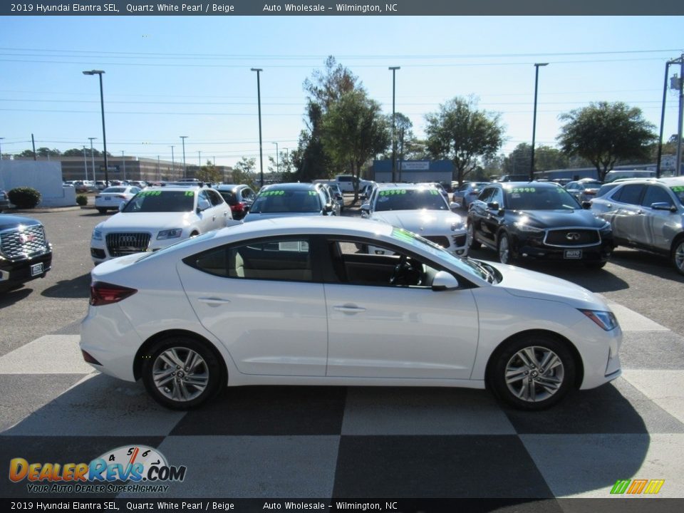 2019 Hyundai Elantra SEL Quartz White Pearl / Beige Photo #3