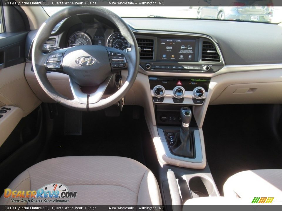 2019 Hyundai Elantra SEL Quartz White Pearl / Beige Photo #14