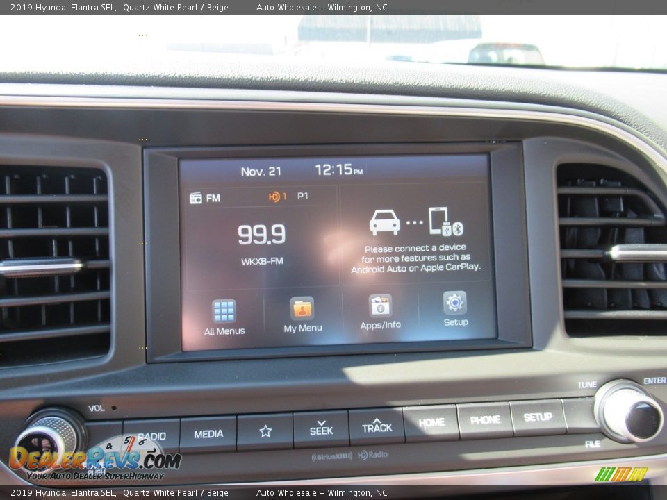 2019 Hyundai Elantra SEL Quartz White Pearl / Beige Photo #16