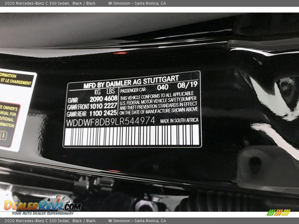 2020 Mercedes-Benz C 300 Sedan Black / Black Photo #11