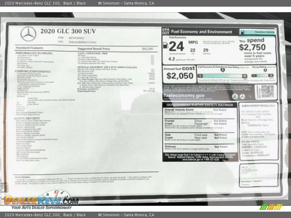 2020 Mercedes-Benz GLC 300 Black / Black Photo #10