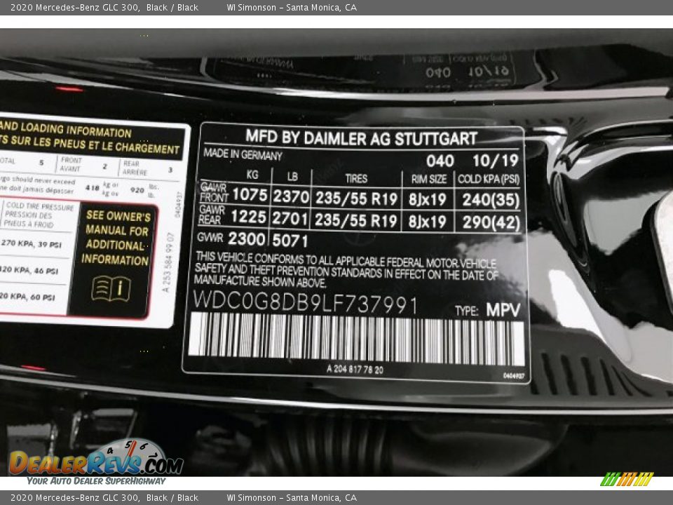 2020 Mercedes-Benz GLC 300 Black / Black Photo #11