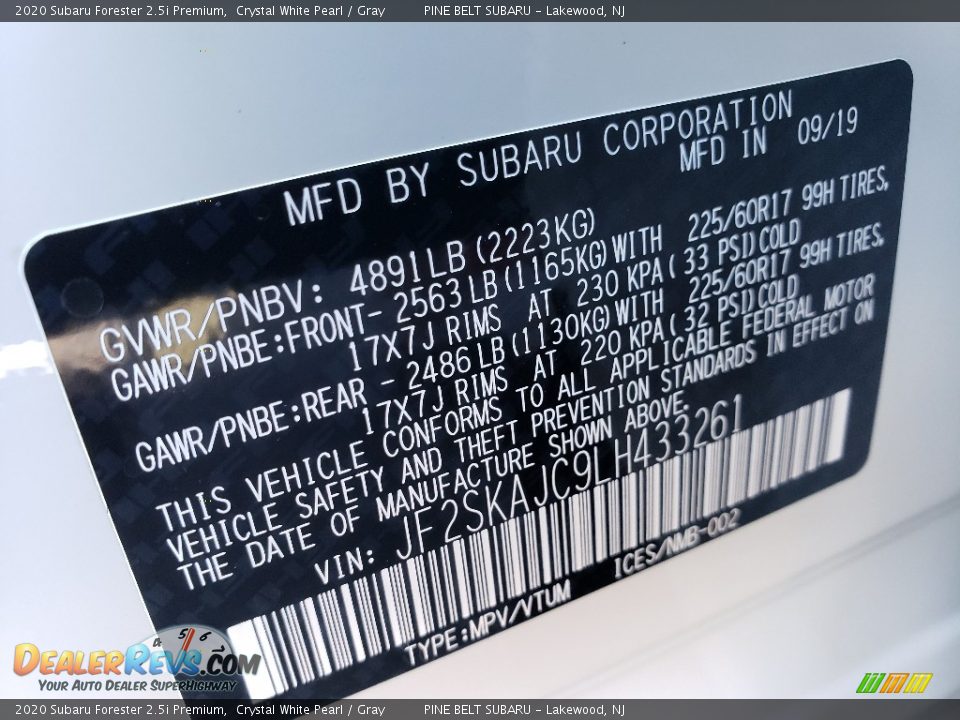 2020 Subaru Forester 2.5i Premium Crystal White Pearl / Gray Photo #9