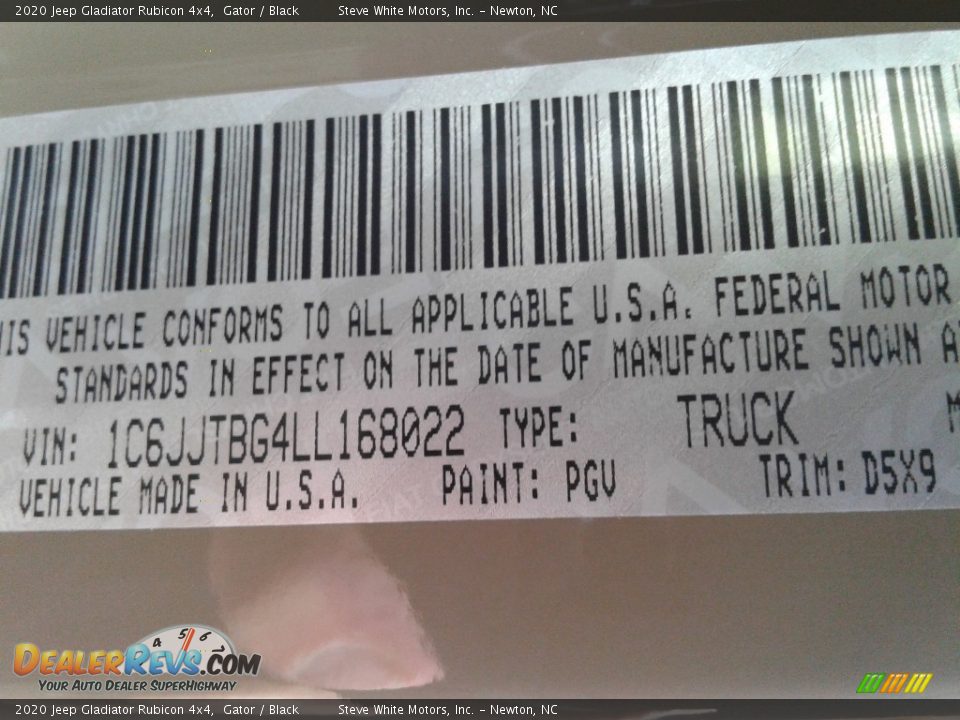 2020 Jeep Gladiator Rubicon 4x4 Gator / Black Photo #33