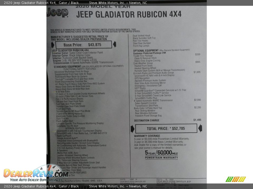 2020 Jeep Gladiator Rubicon 4x4 Gator / Black Photo #34