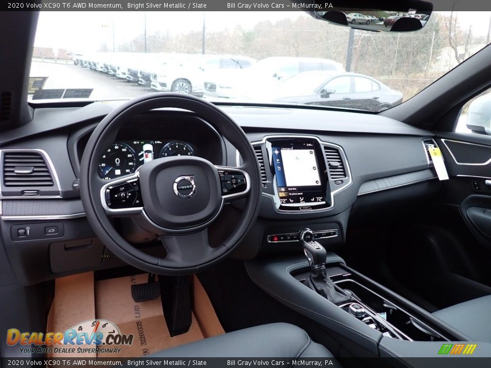 2020 Volvo XC90 T6 AWD Momentum Bright Silver Metallic / Slate Photo #9