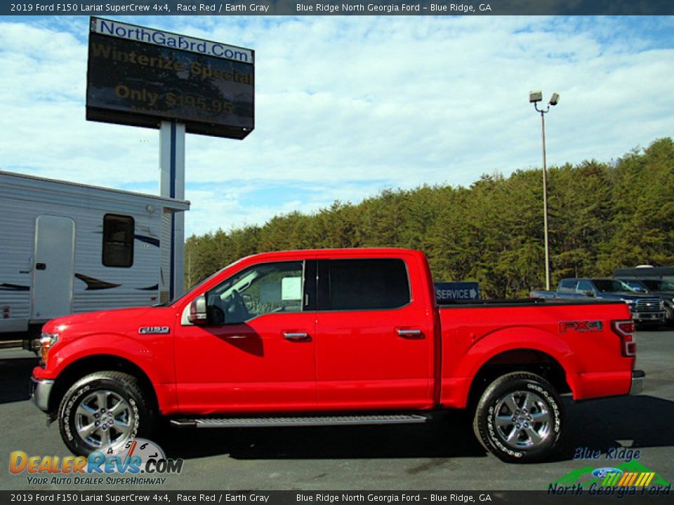 2019 Ford F150 Lariat SuperCrew 4x4 Race Red / Earth Gray Photo #2