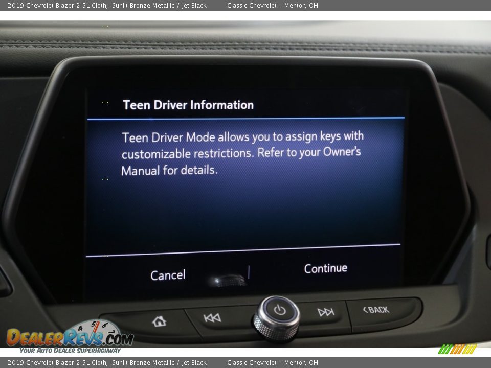 2019 Chevrolet Blazer 2.5L Cloth Sunlit Bronze Metallic / Jet Black Photo #15