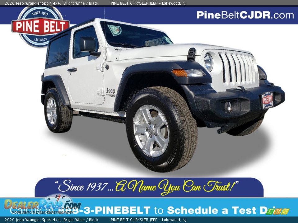 2020 Jeep Wrangler Sport 4x4 Bright White / Black Photo #1