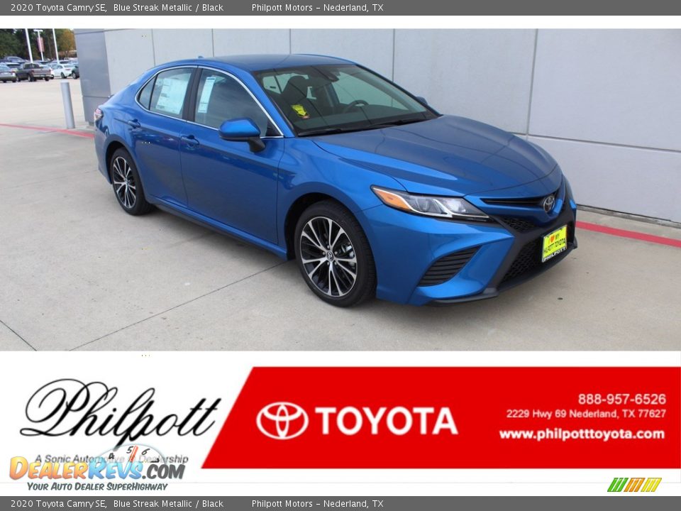 2020 Toyota Camry SE Blue Streak Metallic / Black Photo #1