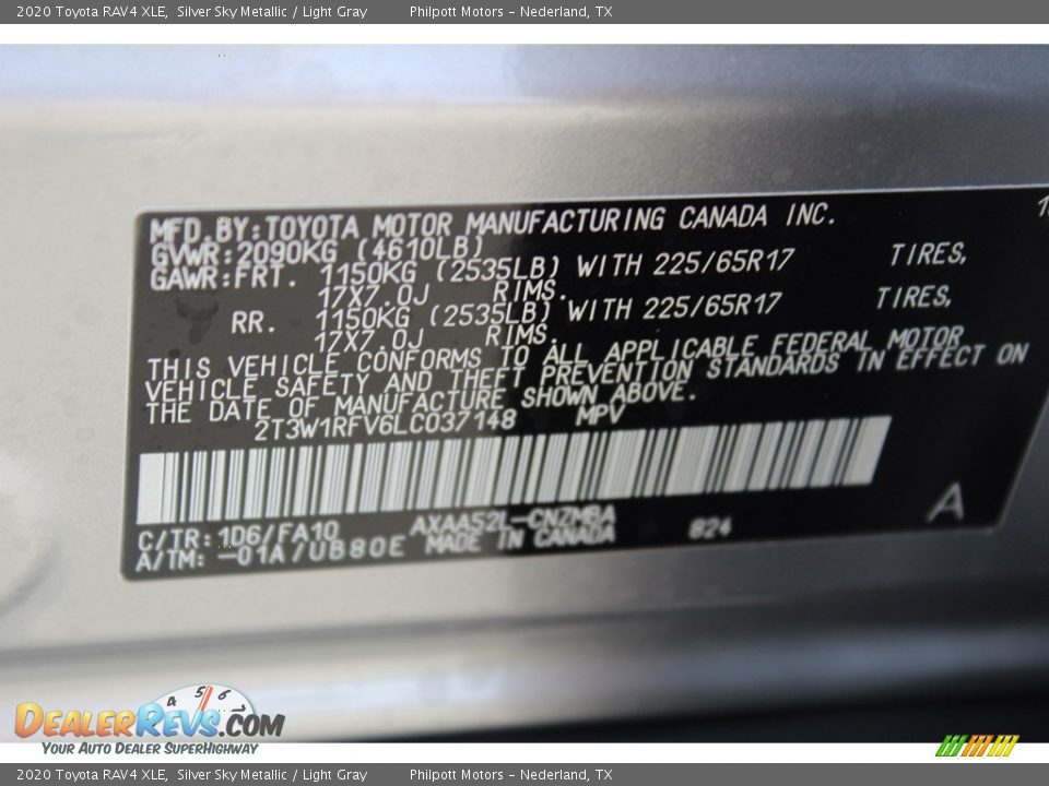 2020 Toyota RAV4 XLE Silver Sky Metallic / Light Gray Photo #25