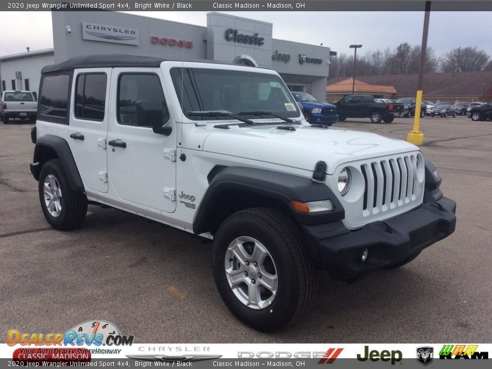 2020 Jeep Wrangler Unlimited Sport 4x4 Bright White / Black Photo #1