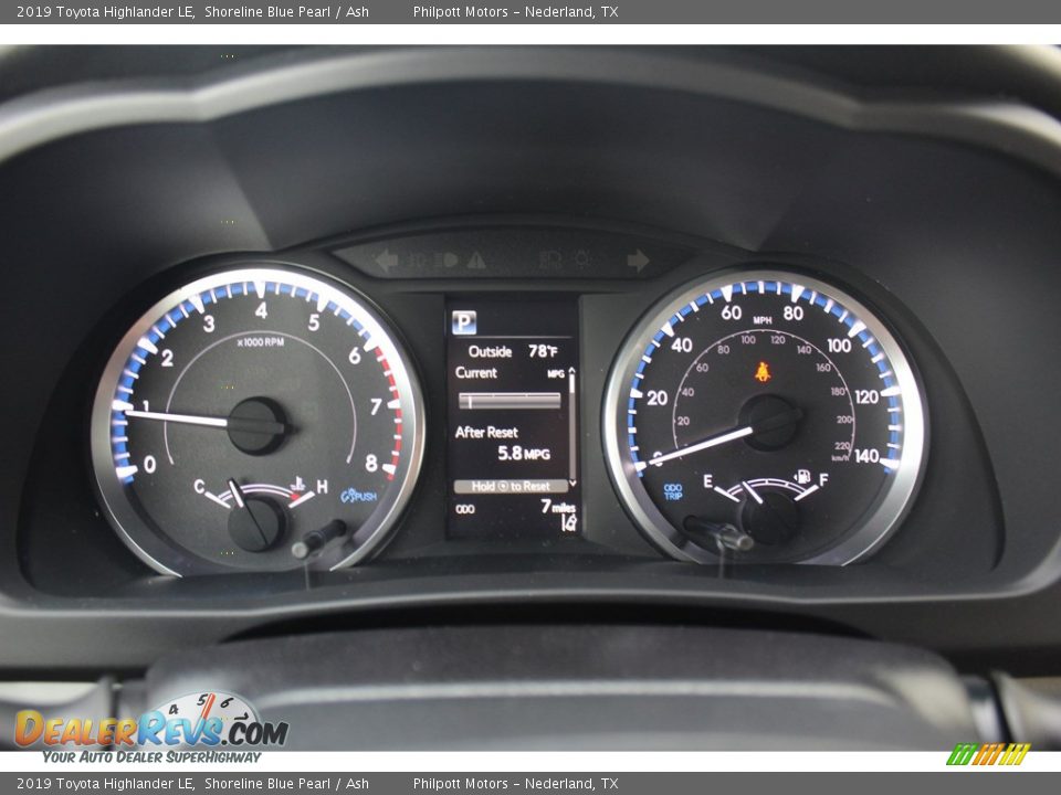2019 Toyota Highlander LE Shoreline Blue Pearl / Ash Photo #13