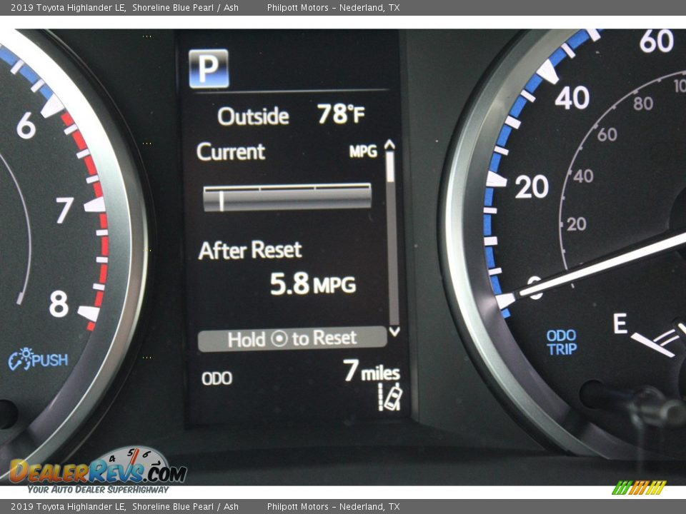 2019 Toyota Highlander LE Shoreline Blue Pearl / Ash Photo #14