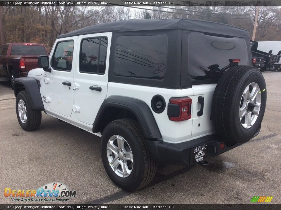 2020 Jeep Wrangler Unlimited Sport 4x4 Bright White / Black Photo #7