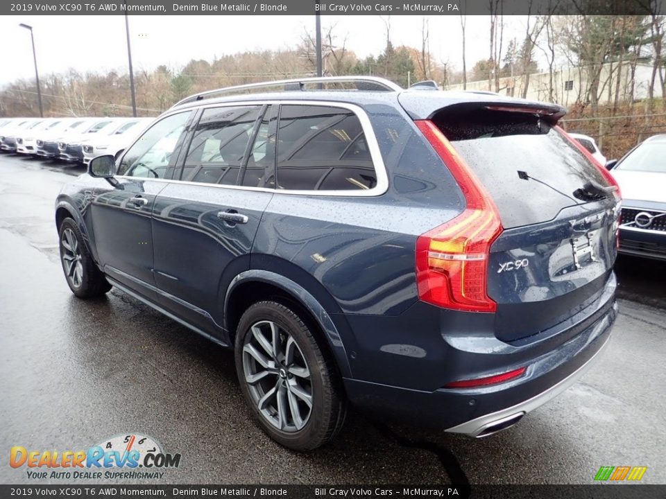 2019 Volvo XC90 T6 AWD Momentum Denim Blue Metallic / Blonde Photo #6