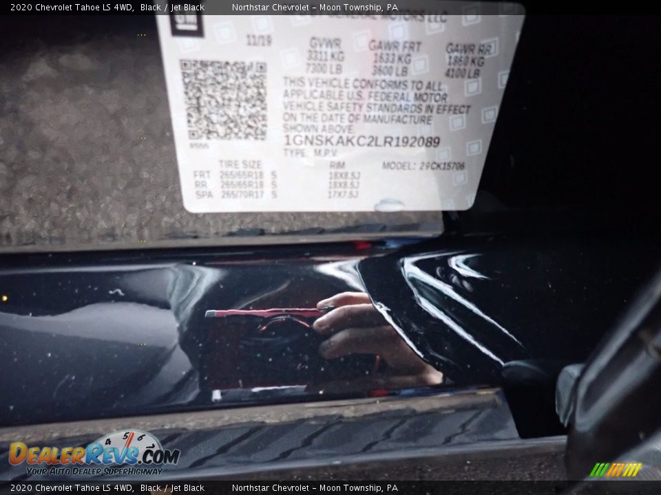 2020 Chevrolet Tahoe LS 4WD Black / Jet Black Photo #13