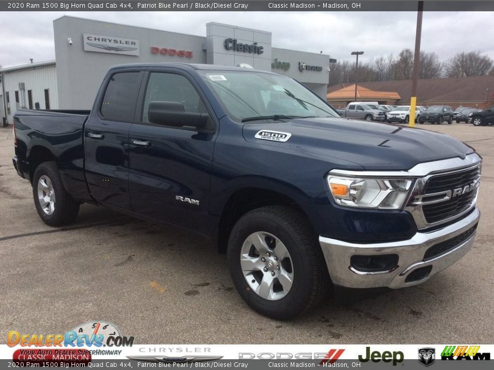 2020 Ram 1500 Big Horn Quad Cab 4x4 Patriot Blue Pearl / Black/Diesel Gray Photo #1