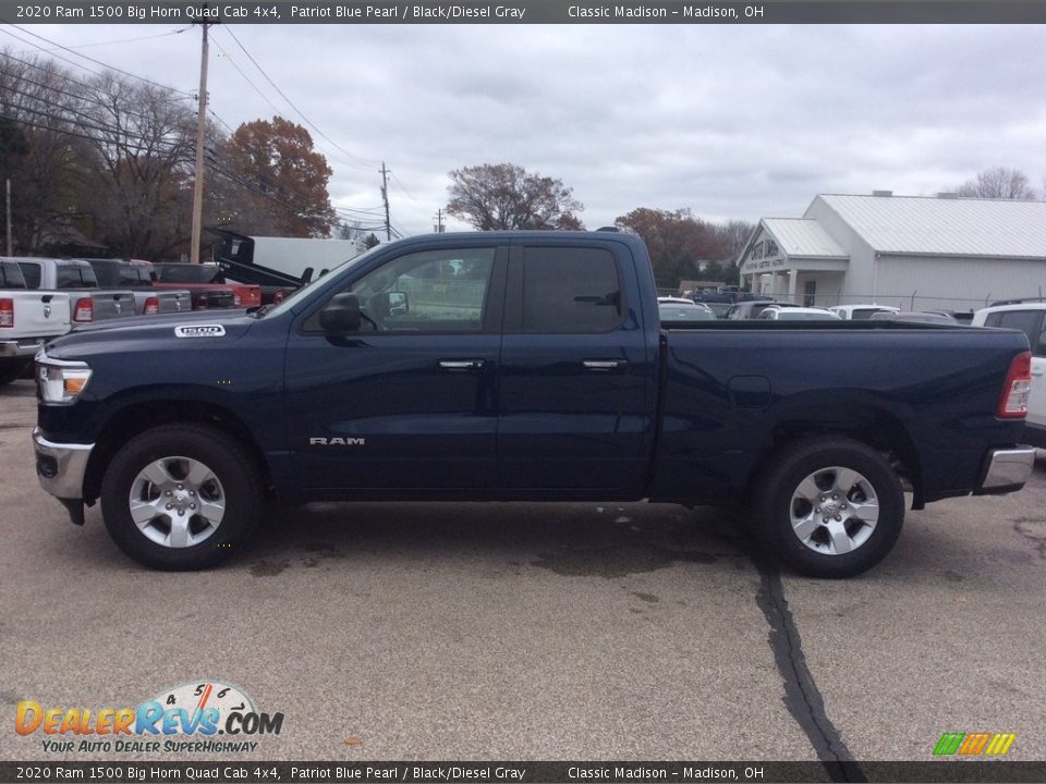 2020 Ram 1500 Big Horn Quad Cab 4x4 Patriot Blue Pearl / Black/Diesel Gray Photo #6