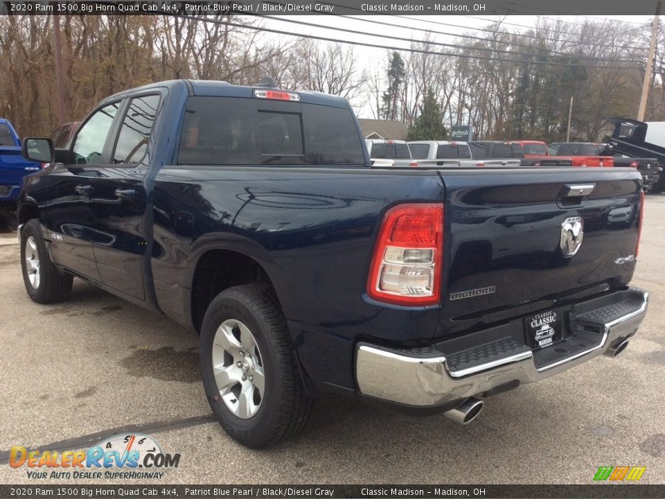 2020 Ram 1500 Big Horn Quad Cab 4x4 Patriot Blue Pearl / Black/Diesel Gray Photo #7