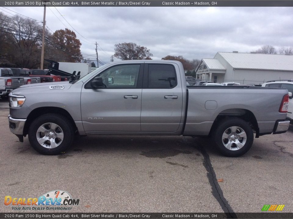 2020 Ram 1500 Big Horn Quad Cab 4x4 Billet Silver Metallic / Black/Diesel Gray Photo #6