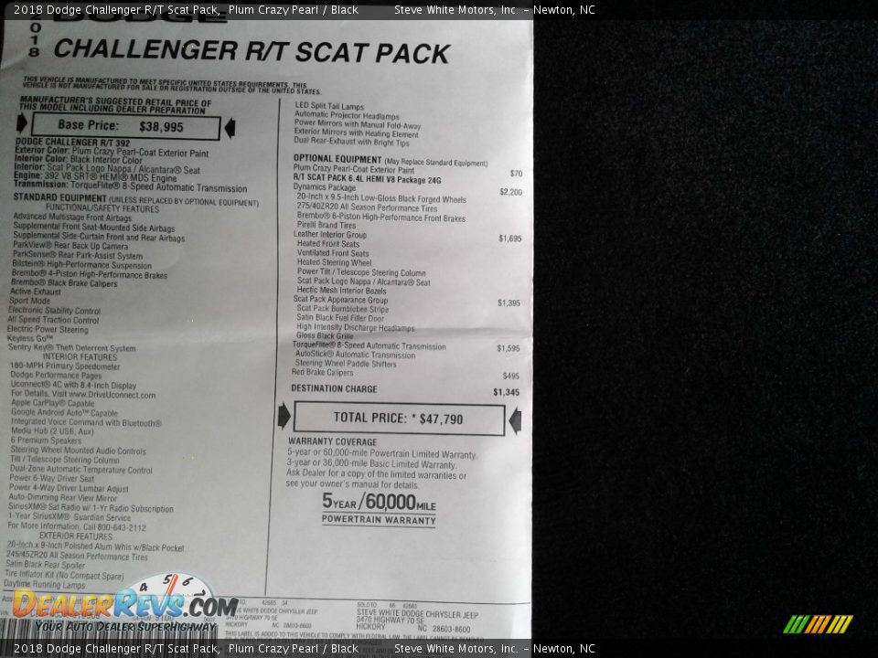 2018 Dodge Challenger R/T Scat Pack Plum Crazy Pearl / Black Photo #35
