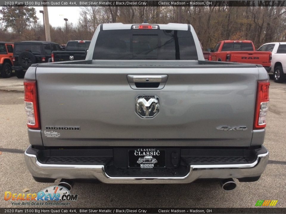 2020 Ram 1500 Big Horn Quad Cab 4x4 Billet Silver Metallic / Black/Diesel Gray Photo #8
