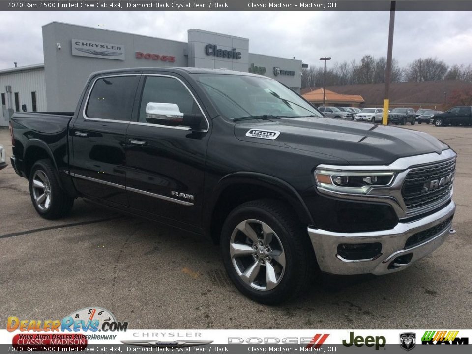 2020 Ram 1500 Limited Crew Cab 4x4 Diamond Black Crystal Pearl / Black Photo #1
