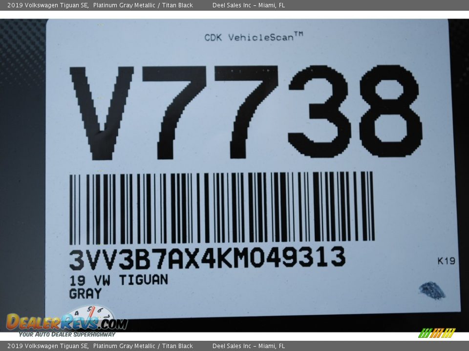 2019 Volkswagen Tiguan SE Platinum Gray Metallic / Titan Black Photo #20