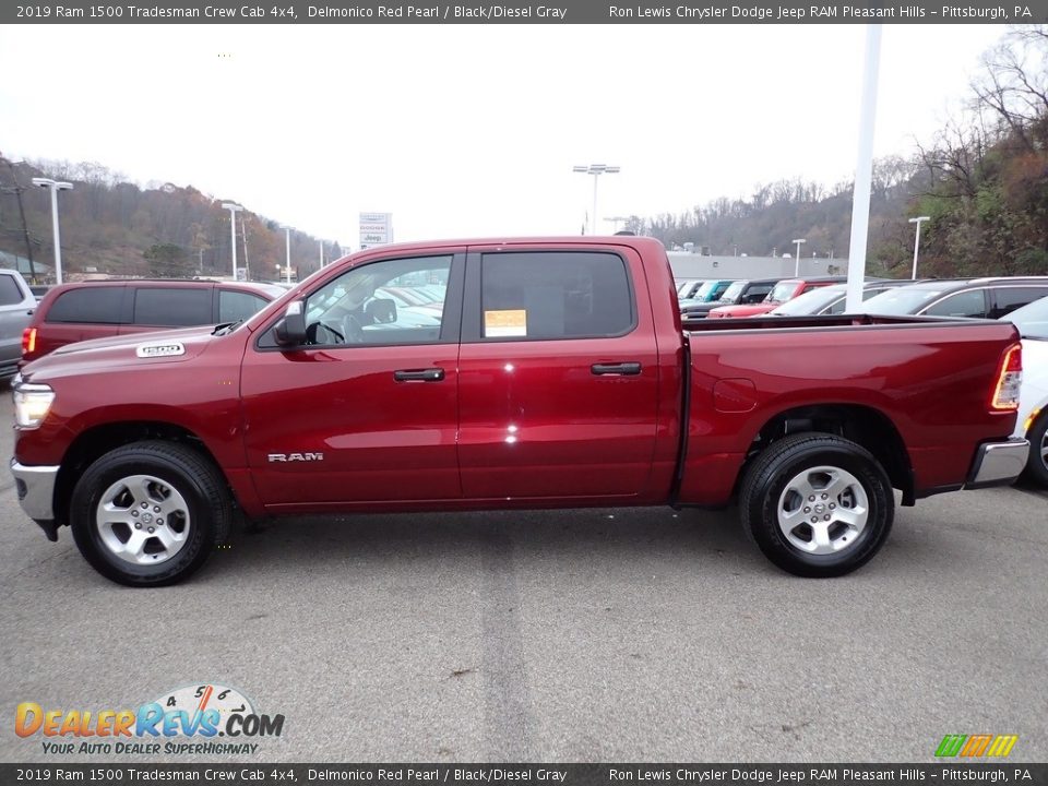 2019 Ram 1500 Tradesman Crew Cab 4x4 Delmonico Red Pearl / Black/Diesel Gray Photo #2